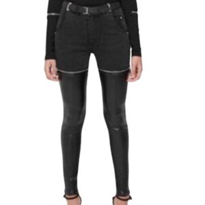 Maniere De Voir Thigh High Faux Leather Skinny Jeans Uk6 Us 2